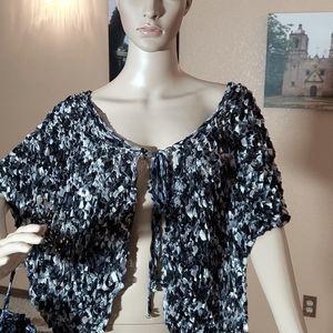 Black and Grey Ribbon Cape 3 Piece Set (Can be sold Separately) NWT